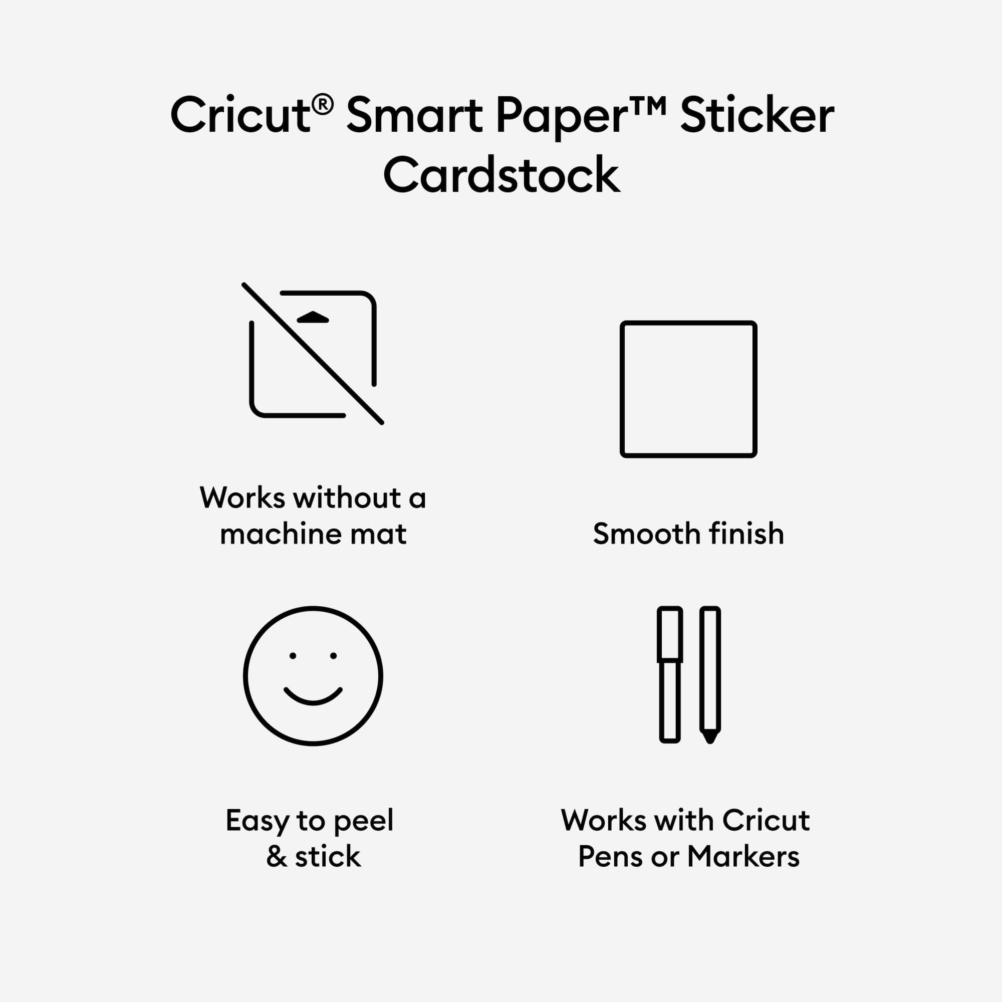 Cricut® Smart Paper™ Bright Bow 13" x 25" Sticker Cardstock Sampler, 20 Sheets